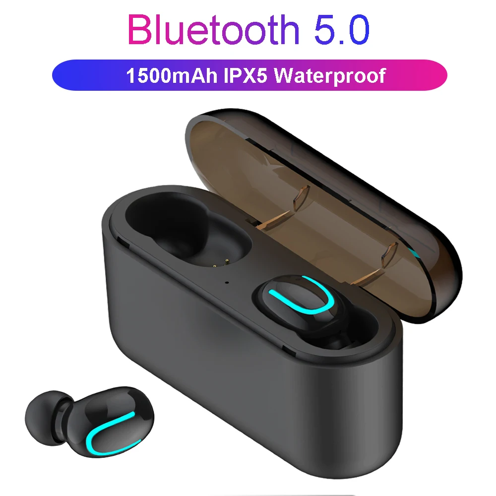 TWS Беспроводные Bluetooth 5 0 наушники Handsfree True беспроводные стерео 1500 мАч зарядный