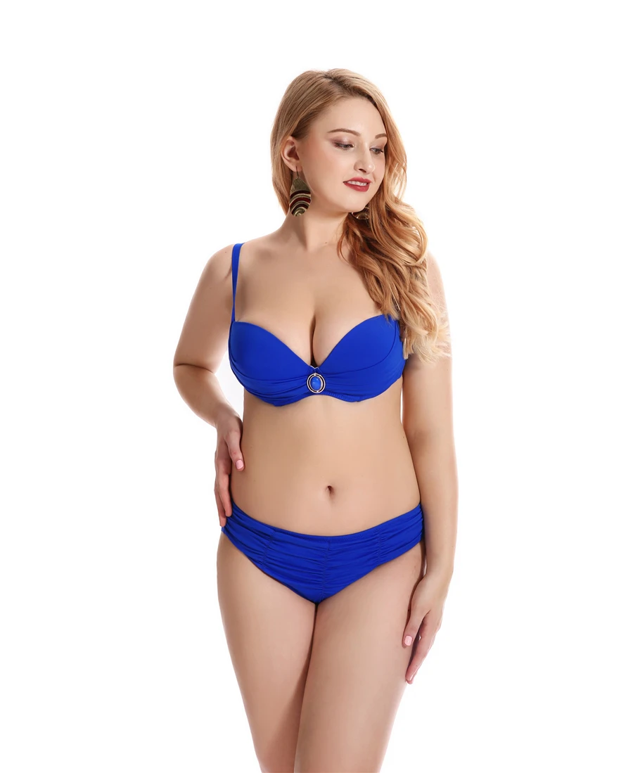 Майка с сердцем 2XL-6XL размера плюс, Одноцветный бикини, комплект бикини, пуш-ап, купальник для женщин, купальник, плюс размер, пляжный купальник для купания