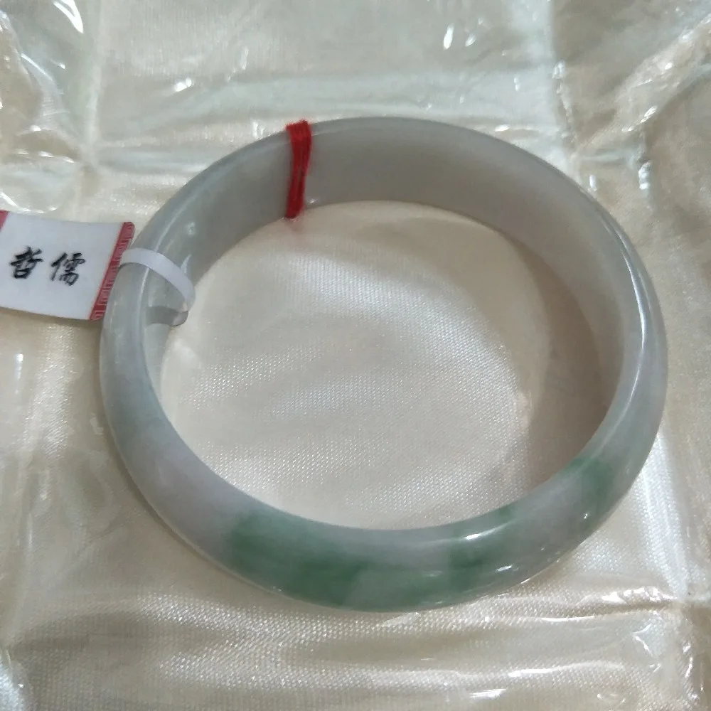

Zheru Jewelry Natural Jadeite Bracelet Natural Light Green 54-62mm Jade Bracelet Send National A-level Certificate