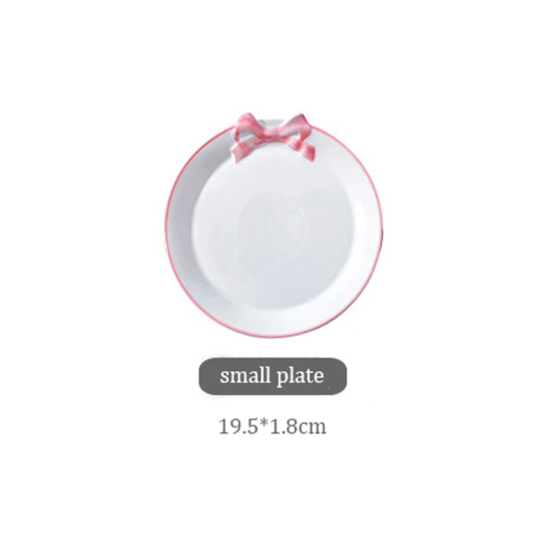 Pink Small Round Милая белая керамическая тарелка Фруктовница фарфоровое декоративное блюдо, ювелирный десерт для еды, блюдо для хранения, украшение комнаты, подарок для девочки - Цвет: Pink Small Round