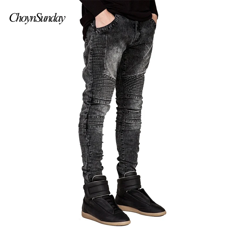 Мужские и женские джинсы ChoynSunday новинка 2018 модные homens de Pista Fino Motociclista Piloto Moda Hiphop