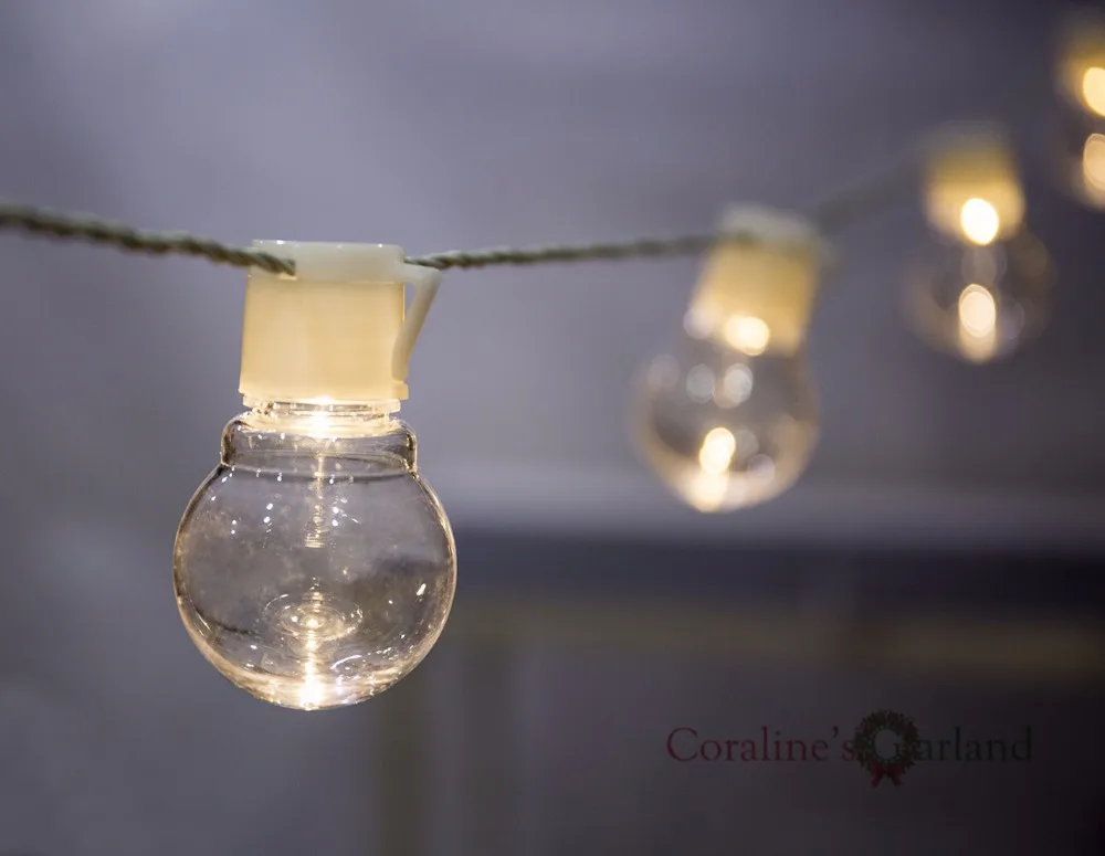 Светодиодная гирлянда с белым кабелем уличное освещение для свадьбы Рождества