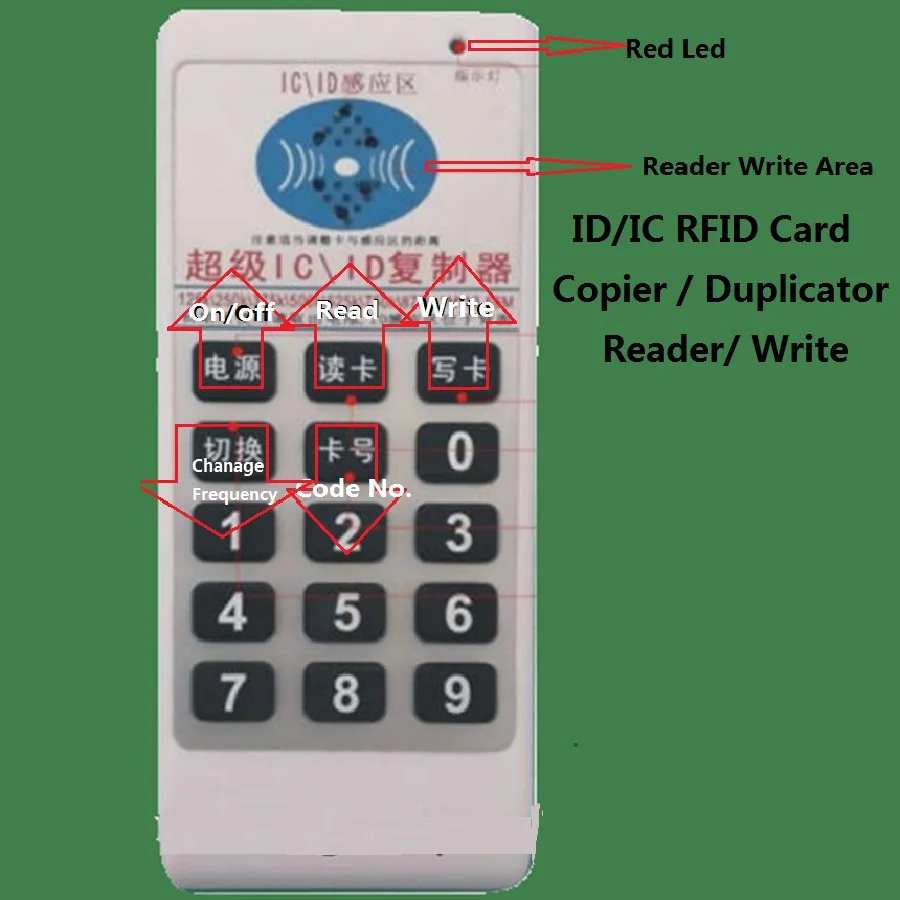 Handhold 125 кГц/13 56 МГц ID IC RFID карта Копир Дубликатор считыватель записи 9 Частотный
