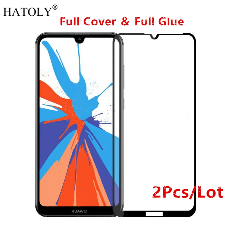 2 шт Huawei Y7 Prime 2019 стекло закаленное стеклянная пленка полный клей защита экрана
