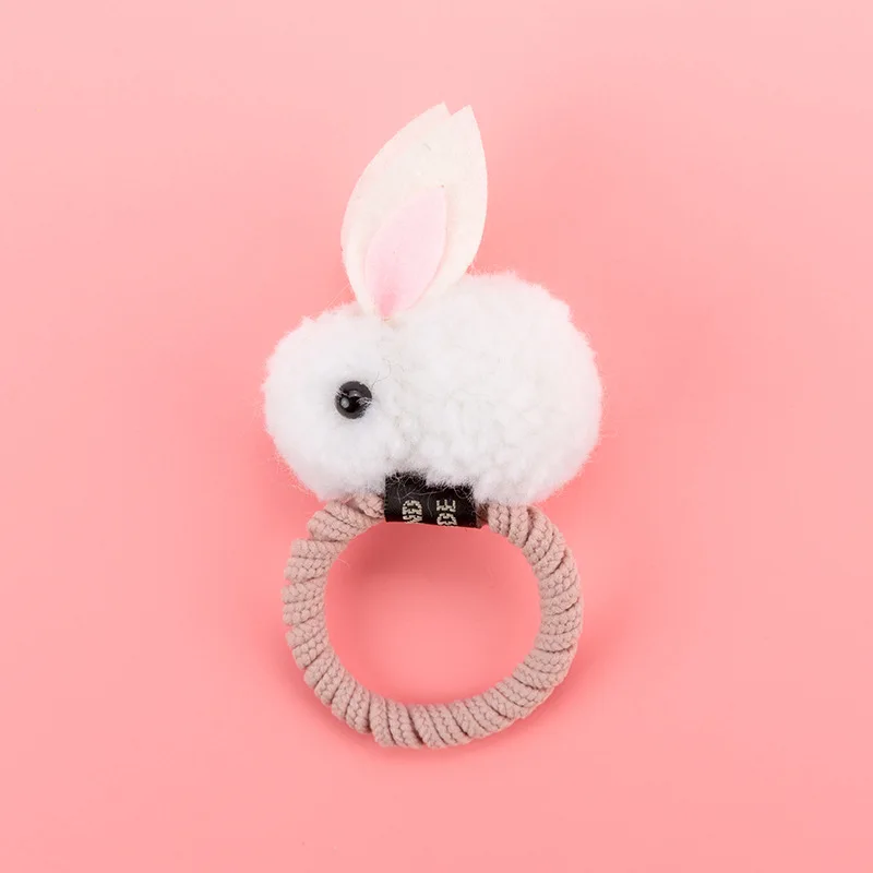Scrunchie (White) Детские эластичные резинки для волос; Аксессуары для девочек с объемным кроликом; милые заколки для волос для маленьких девочек; детские головные уборы; детская шпилька; резинки для волос для малышей - Цвет: Scrunchie (White)