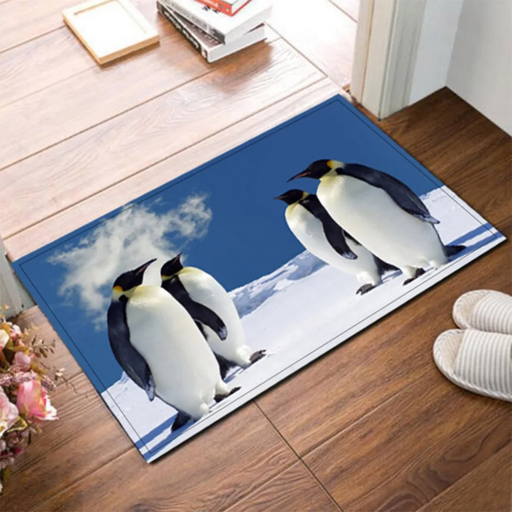 

LB 60*40 коврик для ванной коврик Забавный с изображением антарктических пингвинов снег кухня напольный коврик Туалетная подушка коврик для д...