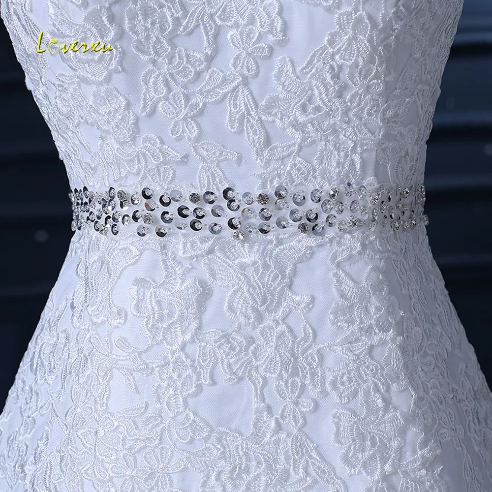 Loverxu Robe De Mariage без лямок с аппликациями на шнуровке А силуэта свадебное платье 2019