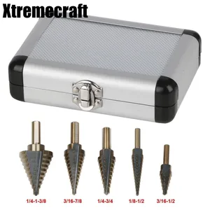 Набор ступенчатых Сверл из быстрорежущей стали с кобальтом, 5 шт., 50 размеров, для разных отверстий, титановые конические карбидные насадки для перфоратора, резак