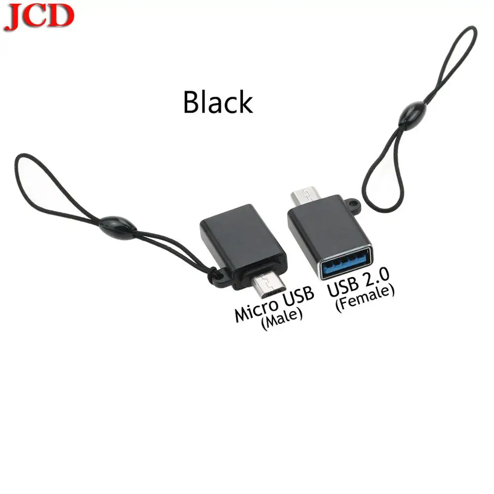 JCD Micro USB OTG 2,0 Hug конвертер Камера OTG адаптер для Android телефон для samsung кабель кард-ридер флэш-накопитель кабель считывания - Цвет: Black
