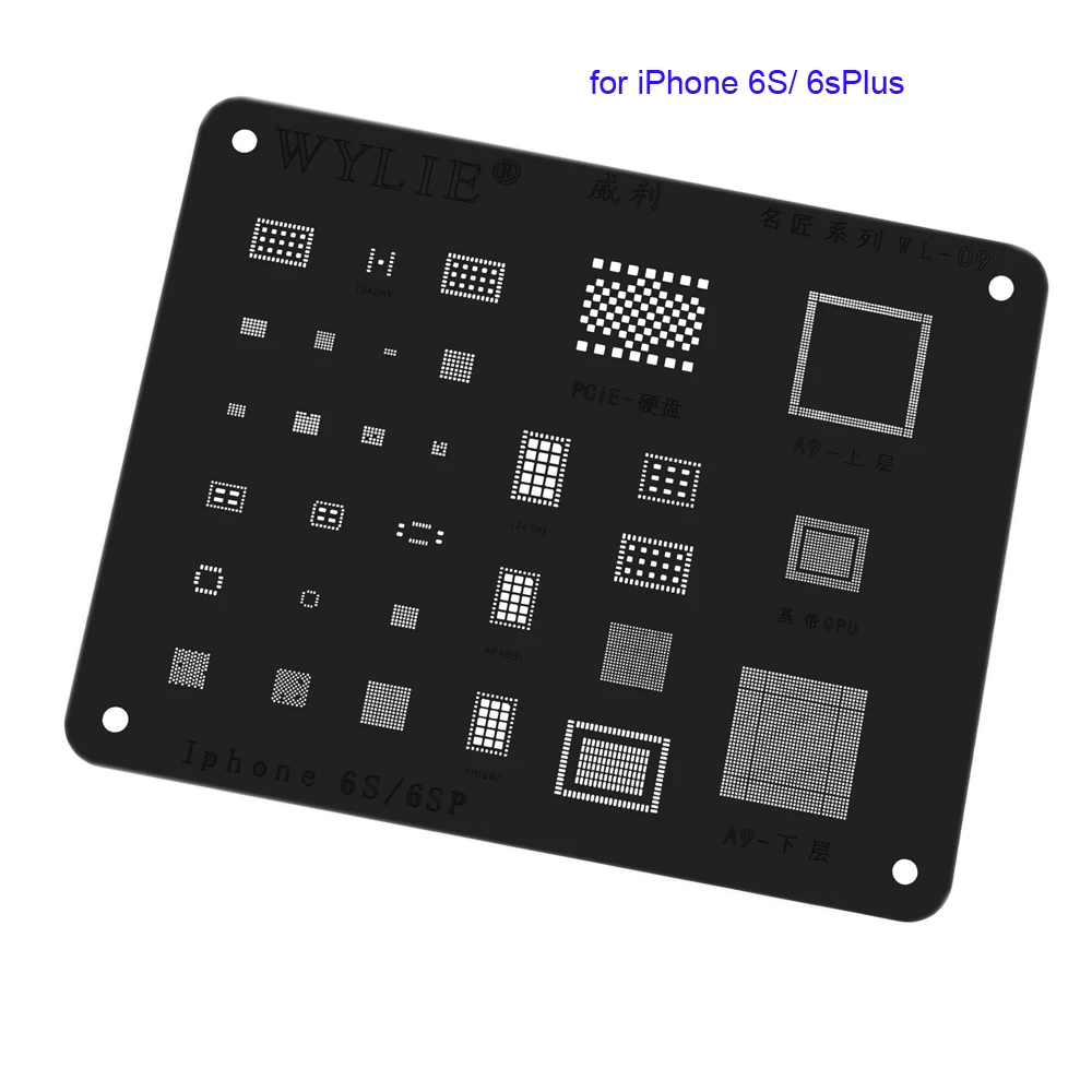 WYLIE черный трафарет Универсальный для iPhone 5 6 6S 7 8 X XS MAX XR IC жесткий диск ЖК экран