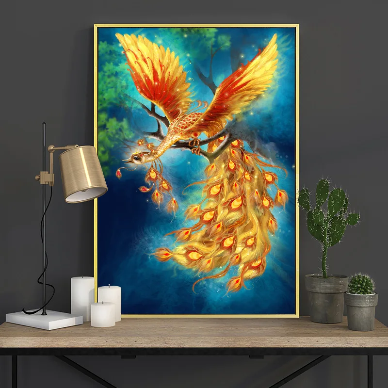 

oneroom ross Stitch Embroidery Kits 14CT Phoenix Animal Cotton Thread Painting DIY Needlework DMC New Year Home Decor