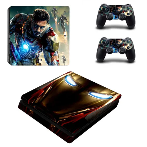YSP4S-0647 Мстители Железный человек PS4 тонкая кожа Стикеры наклейка для PlayStation4 тонкая консоль и контроллер PS4 тонкие скины Стикеры винил - Цвет: YSP4S-0647