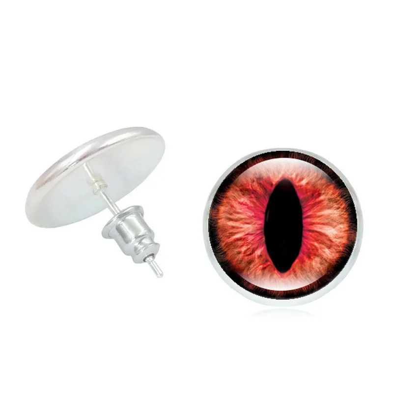 Модные серьги-гвоздики ювелирные изделия с посеребренным стеклом кабошон