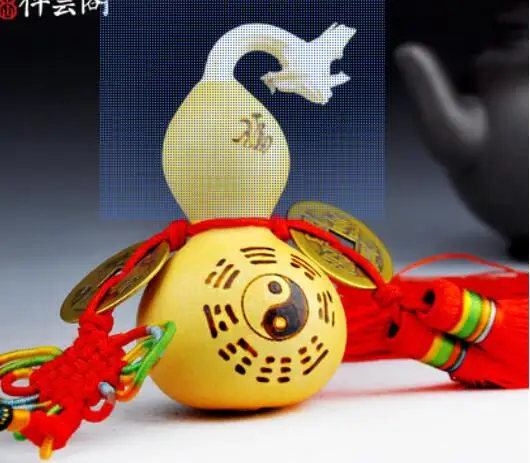 

gourd embellhment Lucky Pavilion wild gourd with the feng shui coins money Home jewelry Home Furnroom