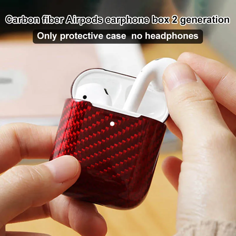 Защитная коробка из углеродного волокна в твердом переплете совместима с Apple Airpods
