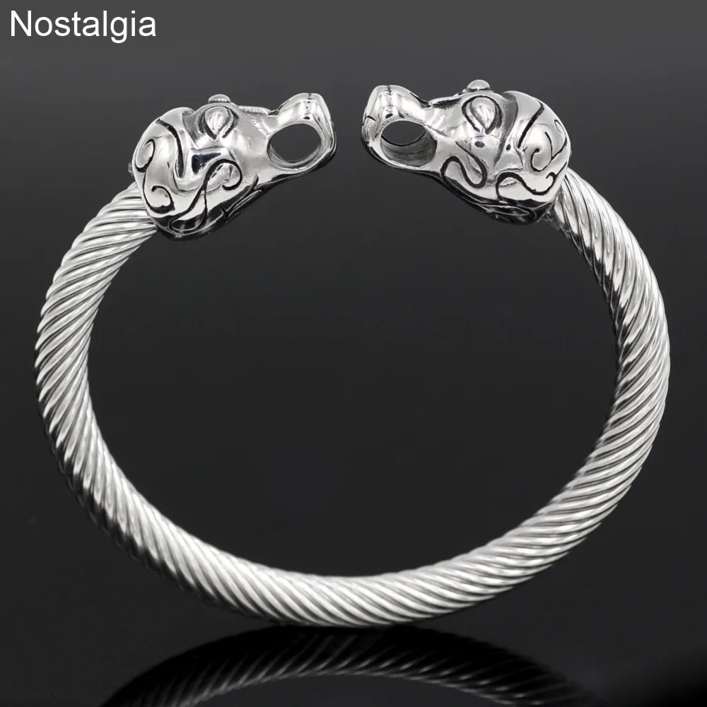 Дракон Ворон и волк амулет викингов браслет Joyeria De Acero неизбежный для женщин