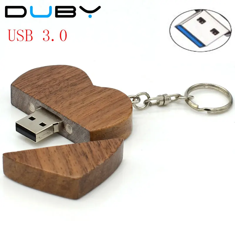 Деревянный USB флеш-накопитель в форме сердца 8 ГБ 16 32 3 0 U-диск карта памяти