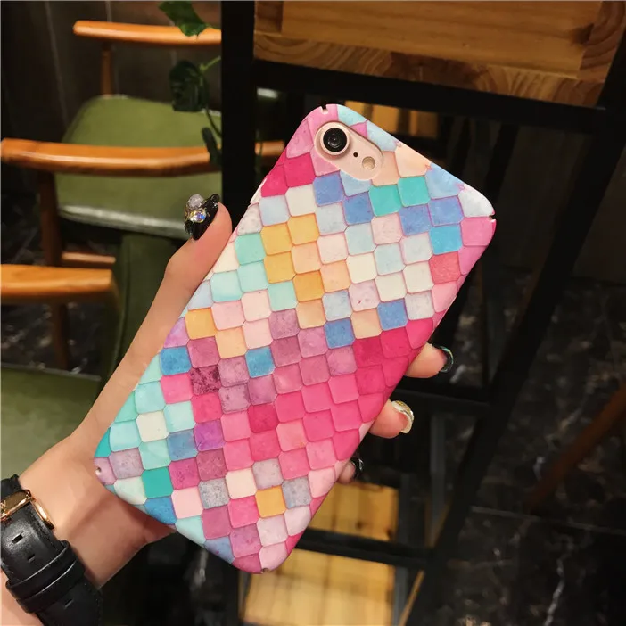 Luxury 3D Colorful Scales Phone Cases For iPhone 6 6s 7 Case Korean Girls Mermaid Cover Apple Plus |