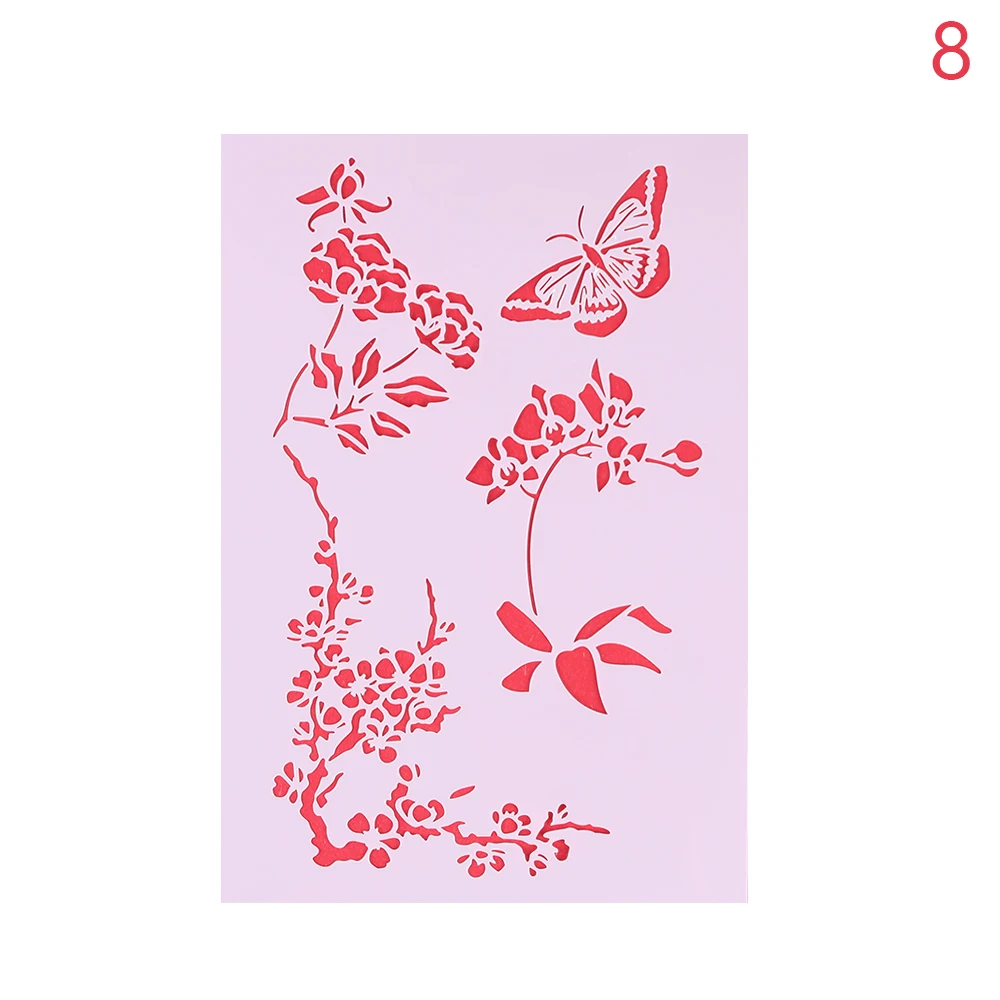 30*21cm Embossing Paper Card beautiful butterfly &amp flower Stencils Wall Painting Scrapbooking Stamping Stamp Album Decorative |