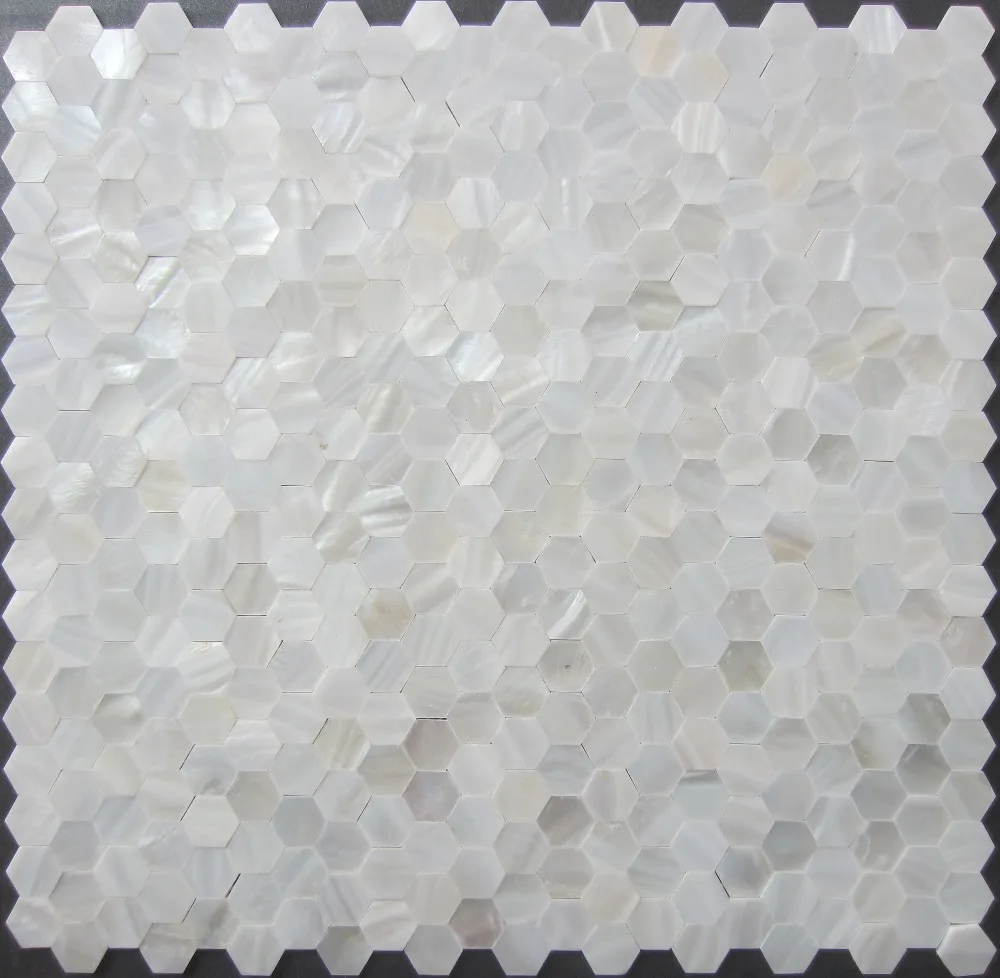 

11pcs shell mosaic tile mother of pearl tiles bathroom kitchen wall sticker backsplash background wall Hexagon wall sticker