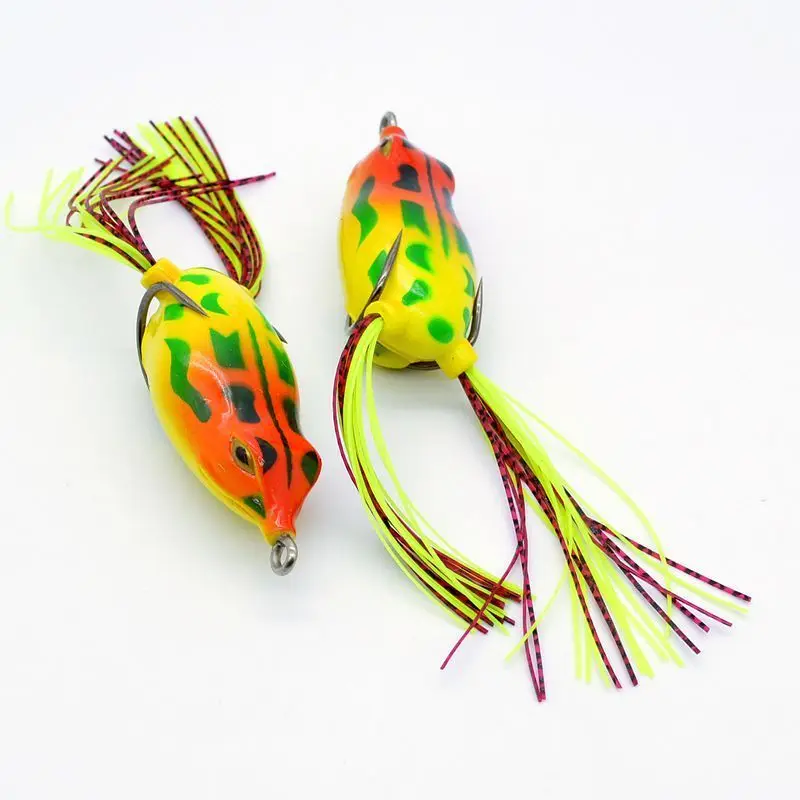 Массовая Качества 5 шт. Лот Мягкая Лягушка Приманки Бас Рыболовные Снасти 5.5 см 13 г