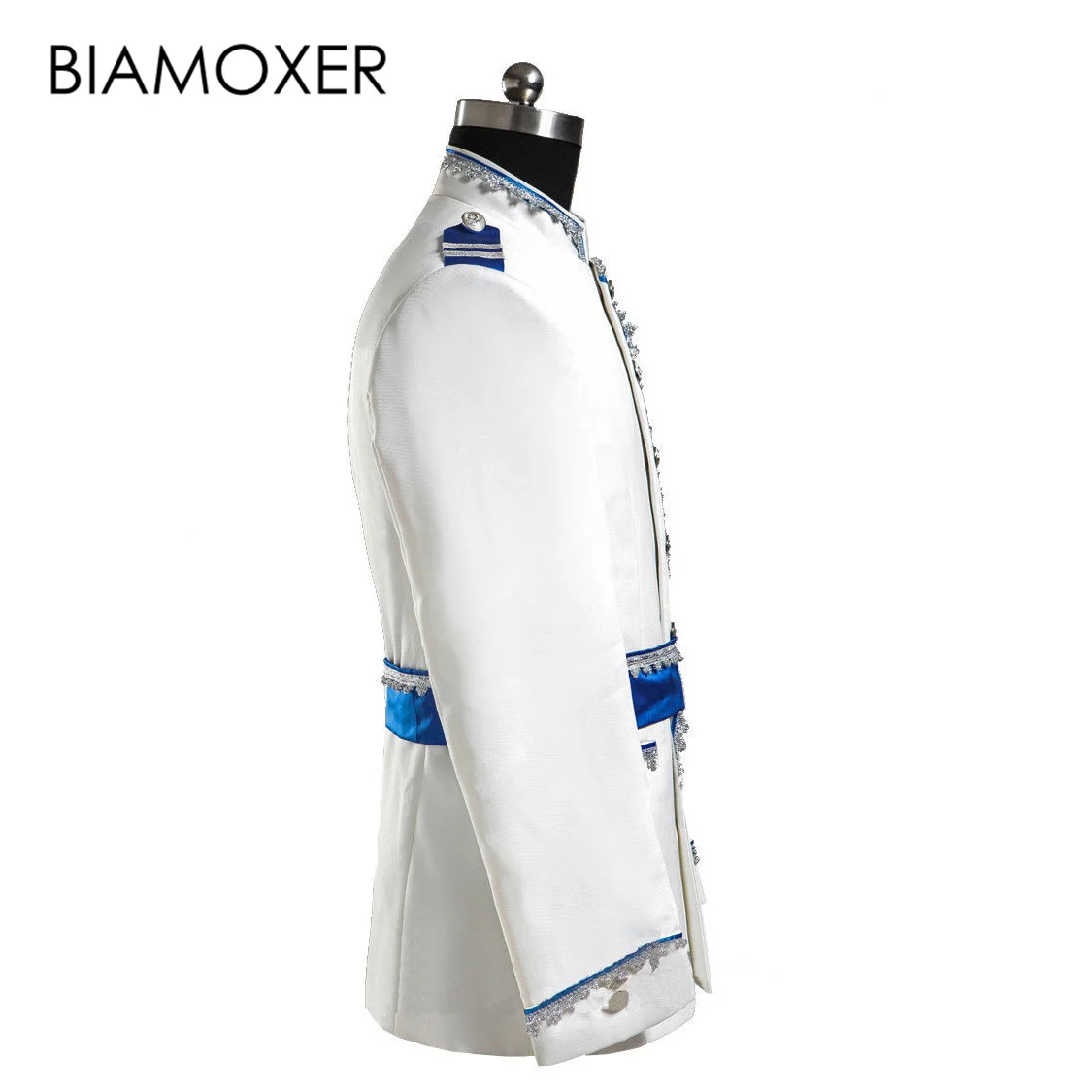 Biamoxer эпохи Возрождения мужской пиджак брюки полный комплект белый Хэллоуин