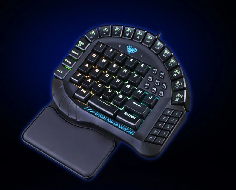 Новая Механическая клавиатура с RGB подсветкой, Одноручный макро-синий переключатель, игра PUBG Gamer, мини-игровая компьютерная клавиатура с разделением одной руки