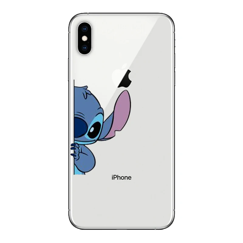 Мультяшный милый Стич Ститч чехол для телефона для iPhone 8 7 11Pro MAX 6 6S Plus X XR XS MAX 5 5S SE Мягкий силиконовый чехол из ТПУ - Цвет: TPU