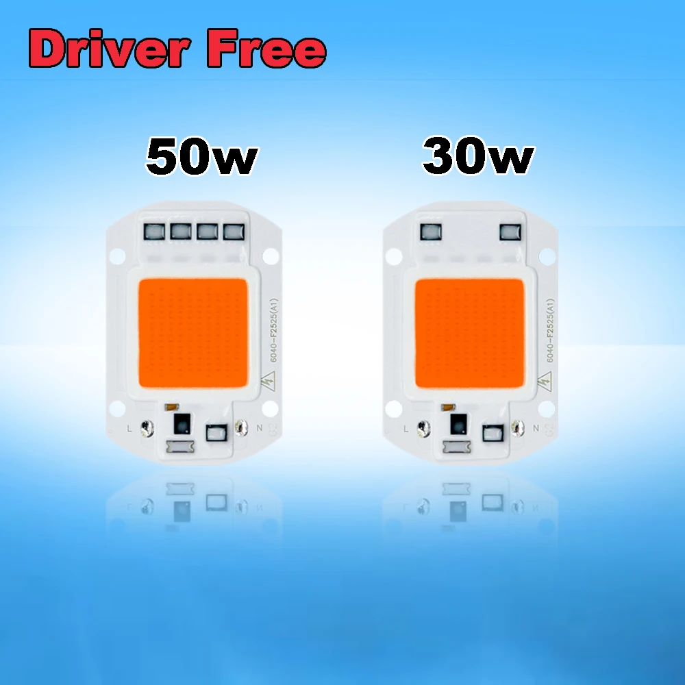 

Lot 1 2 5 10 20pcs 2017 New Driver Free 30w 50w Full Spectrum Grow LED Light Lamps For Indoor Plants 400nm ~ 840nm 220V IP65