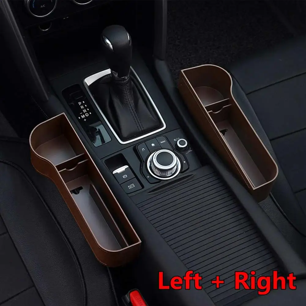 Left and Right Brown L& R пара черный/бежевый/коричневый автомобильное сиденье щелевые зазоры ящик для хранения напитков для карманов органайзеры универсальные автомобильные Средства для укладки - Название цвета: Left and Right Brown