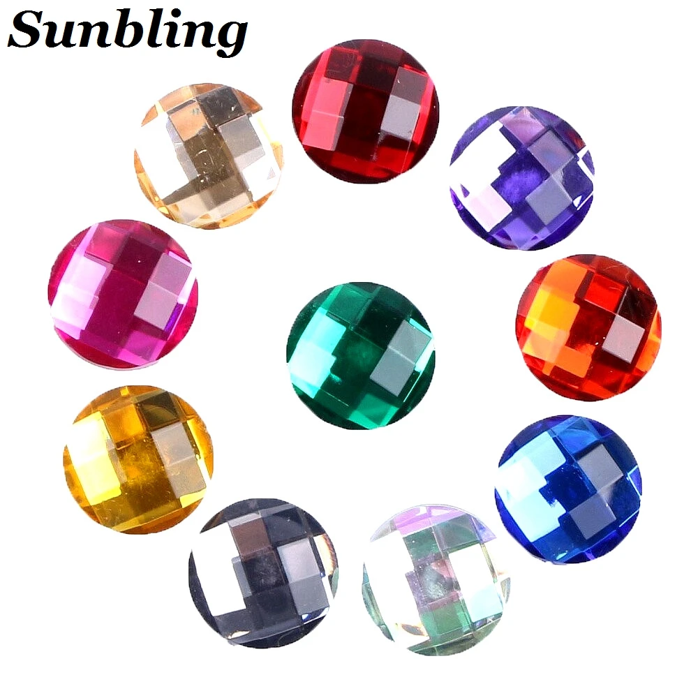 Sunbling 50 шт./лот 20*20 мм круглые акриловые украшения с кристаллами без отверстий