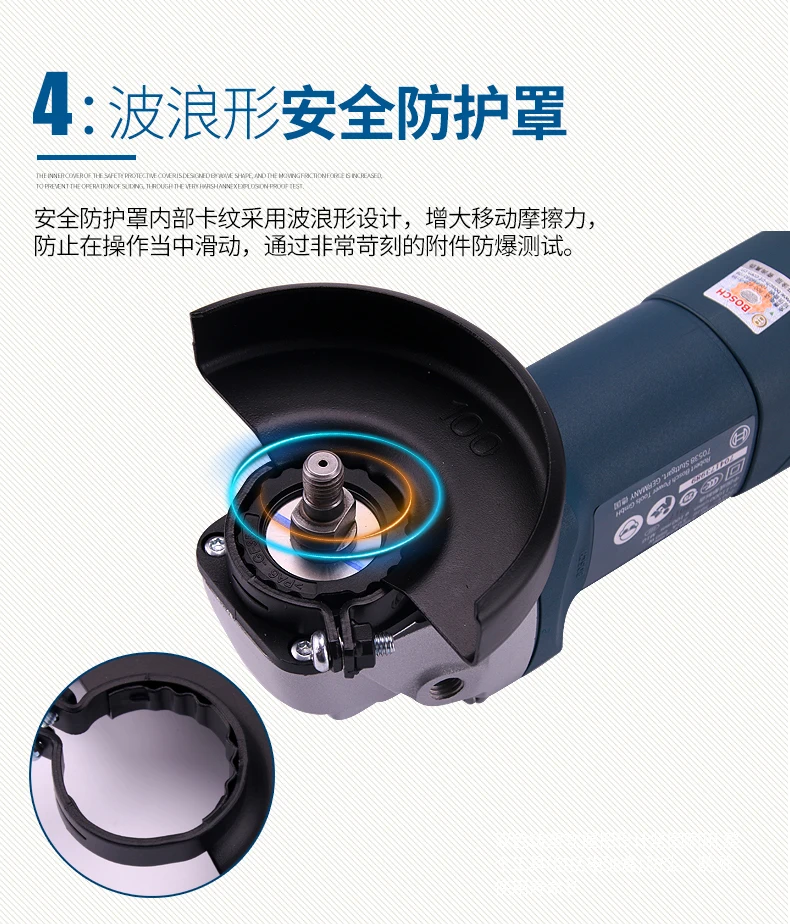 BOSCH угловая шлифовальная машина шлифовальный станок металлический полировщик угловой Электроинструмент шлифовальный станок для резки металла дерева 100 мм шлифовальный диск