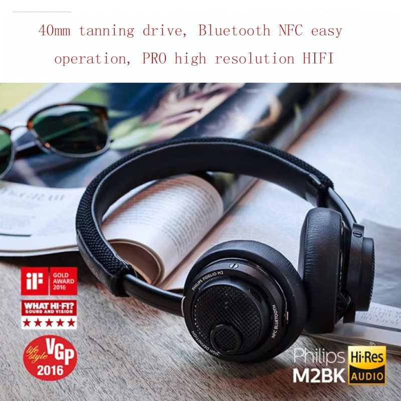 Оригинальные Беспроводные Наушники Philips M2BT/00 HiFi NFC с высоким разрешением и