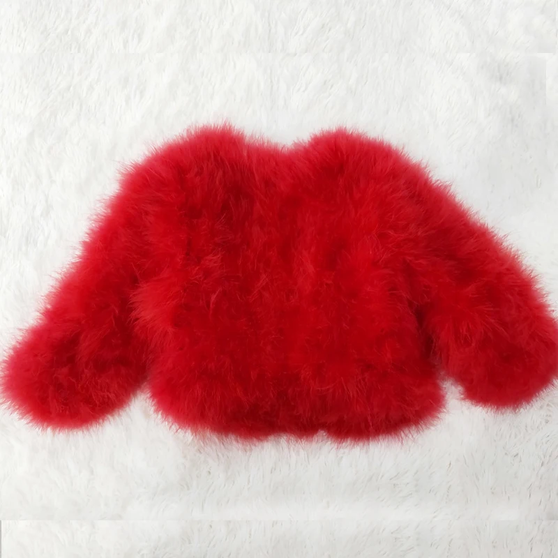 Winter Encryption 100% Natural Turkey Feather Jacket Ostrich Fur Coat Genuine Children's Wear modis casaco infantil | Мать и ребенок