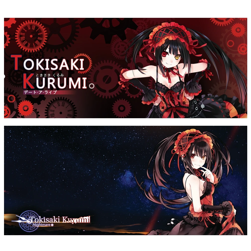 Резиновый коврик для мыши косплея из аниме JK DATE A LIVE Tokisaki Kurumi большой 40*90 см в