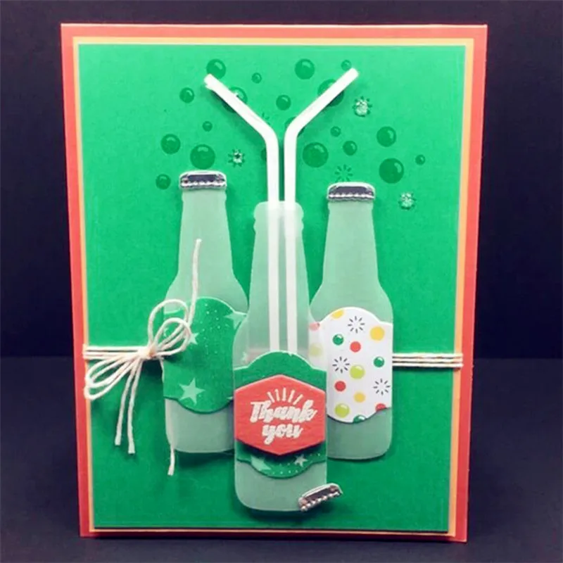 17 шт. набор штампов для бутылок вина металлический трафарет скрапбукинга альбом