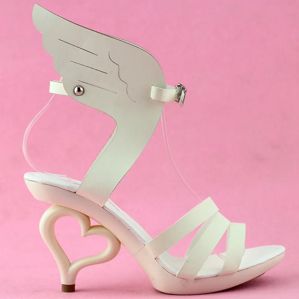

SM36822 Angel Wings Dancing Strappy Heart Bride Wedding Party Sandals