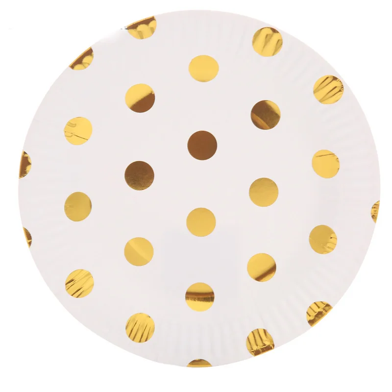 F plates 10pcs 6 шт. Золотые/серебряные жесткие бумажные Мини Вечерние коробки для попкорна, сумки для конфет, конфет, сувениров на свадьбу, день рождения, вечерние столовые приборы - Цвет: F plates 10pcs