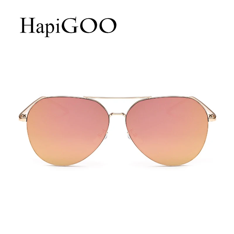 HAPIGOO 2017 New Модный Бренд Дизайнер Негабаритных Пилот Овальные Очки Женщины Мужчины