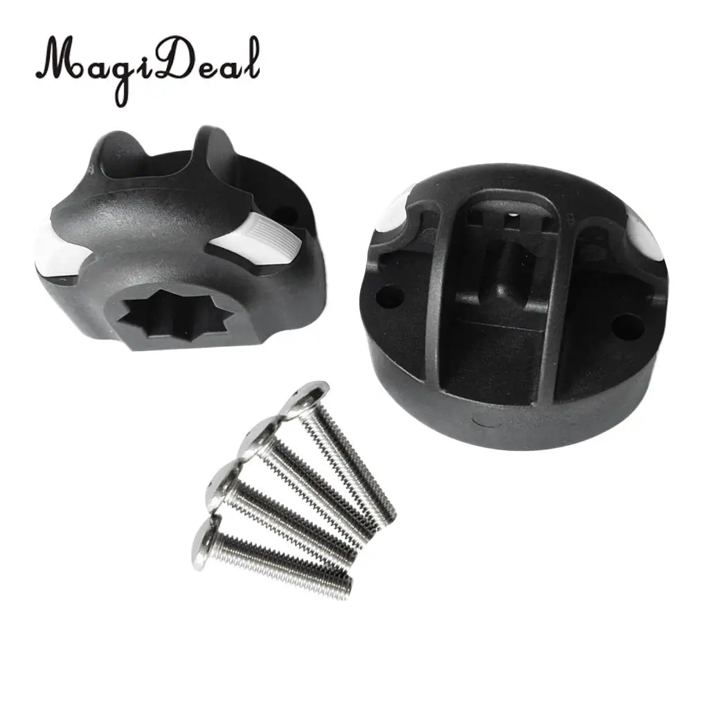 MagiDeal, 2 шт., прочный нейлоновый каяк, лодка, морская удочка, держатель, крепление, база, заподлицо, держатель для удочки, кронштейн, набор снастей, аксессуар, черный