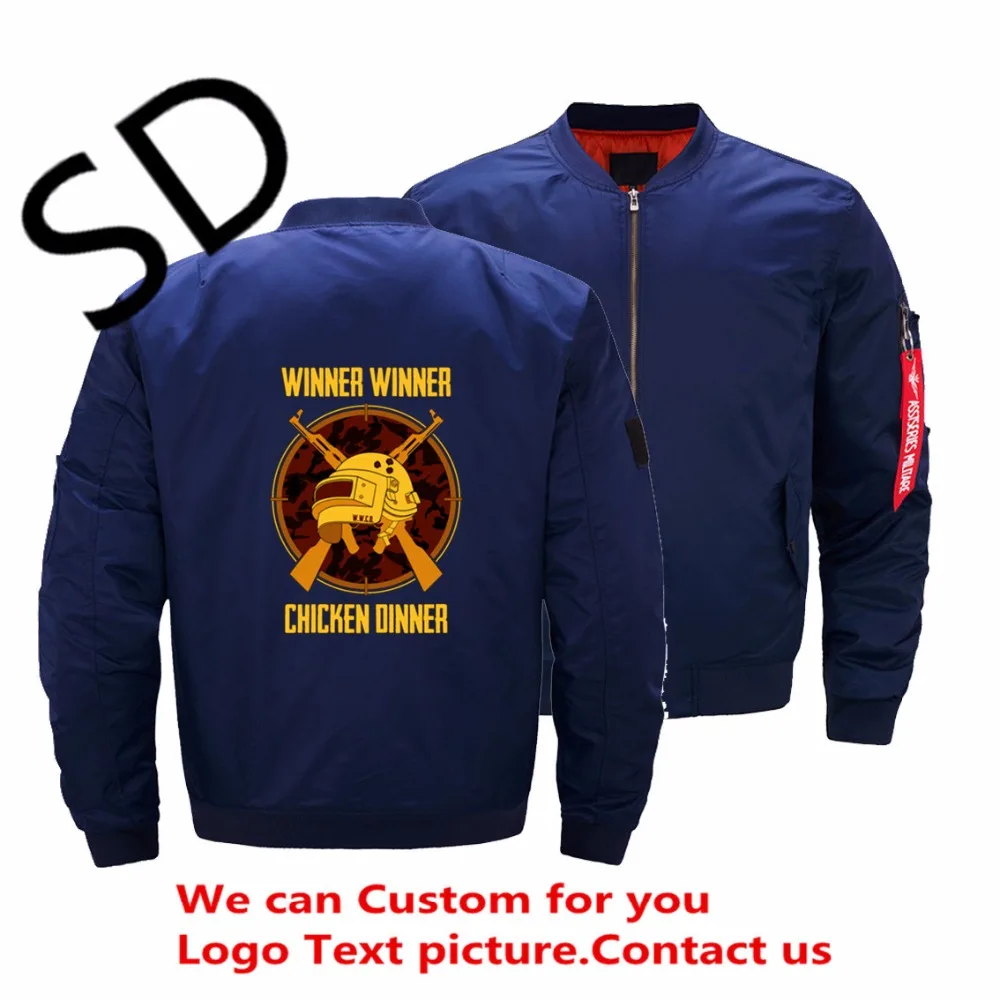 Dropshipping USA Size Winner Chicken Dinner Helmet Emblem Pubg Jacket Men Game mens bomber jackets and coats Large | Мужская одежда