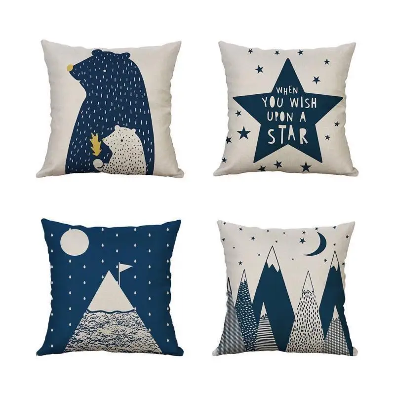 

Factory direct new cotton linen night view pillowcase home decoration sofa cushion cover car office seat lumbar pillow cushion