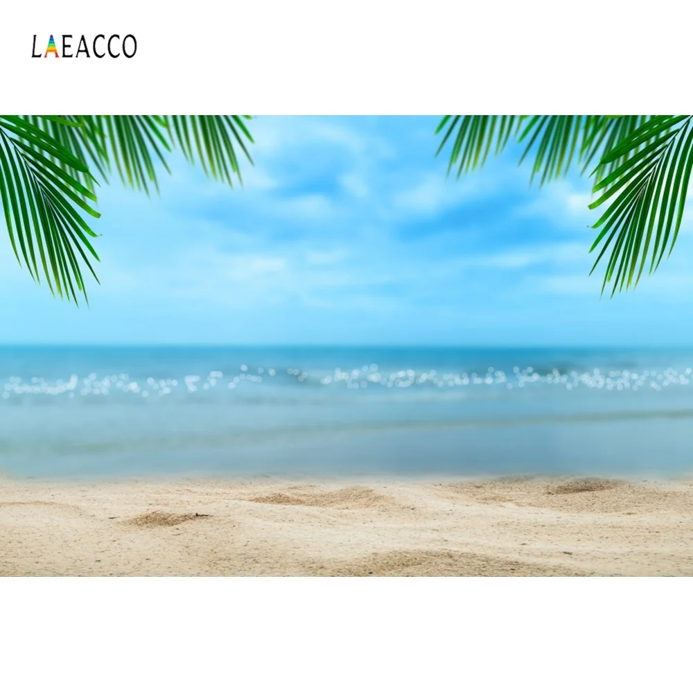Laeacco фотографический фон для фотосъемки фотостудии с волнами пальмами деревьями