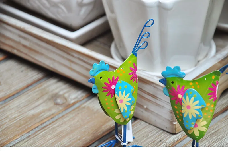 (2 шт./компл.) железная курица садовые украшения животные уличные | Дом и сад