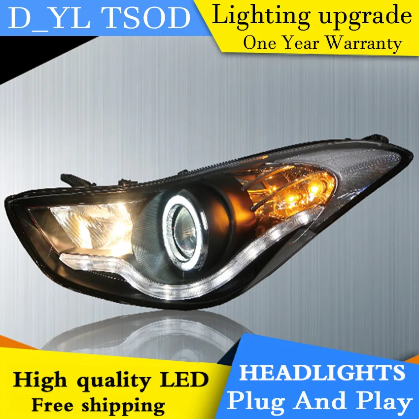 

Car Styling Head Lamp for Elantra Headlights 2012-2016 Elantra LED Headlight DRL Daytime Running Light Bi-Xenon HID Accessories
