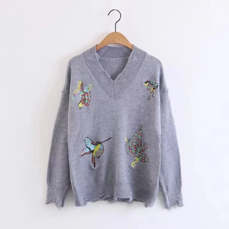 Осень 2017 г. новый европейский Стиль Женская мода v-образным вырезом с длинным