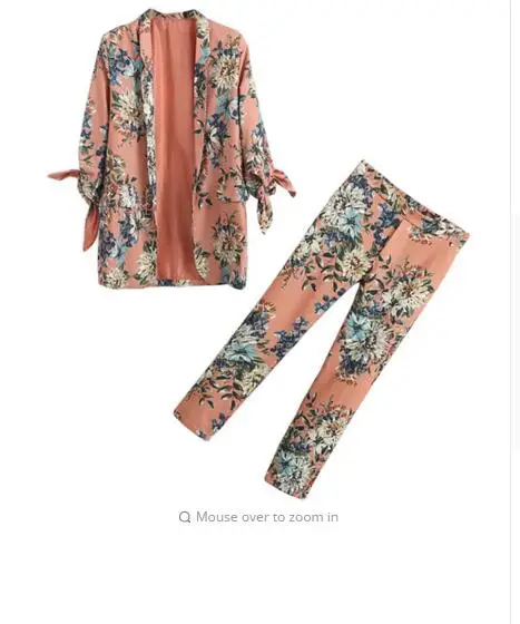 Женский комплект весна 2018 новый стиль темпераментный модный костюм с цветочным