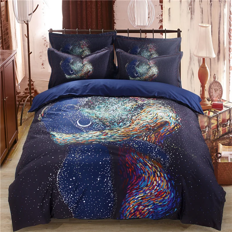 Новинка 2016 100% хлопок 60 дюймов высокая плотность твил поп 4 шт. 3D комплект