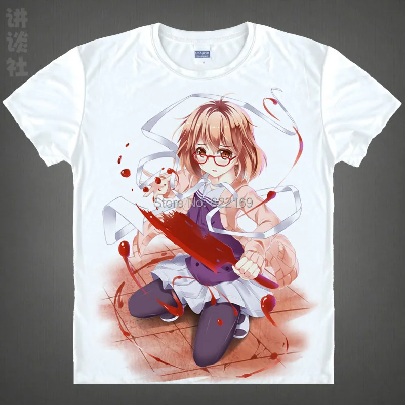 Мужская футболка для косплея из аниме Beyond the Border Mirai kuriama|gift credit|shirt fashionshirt joker |