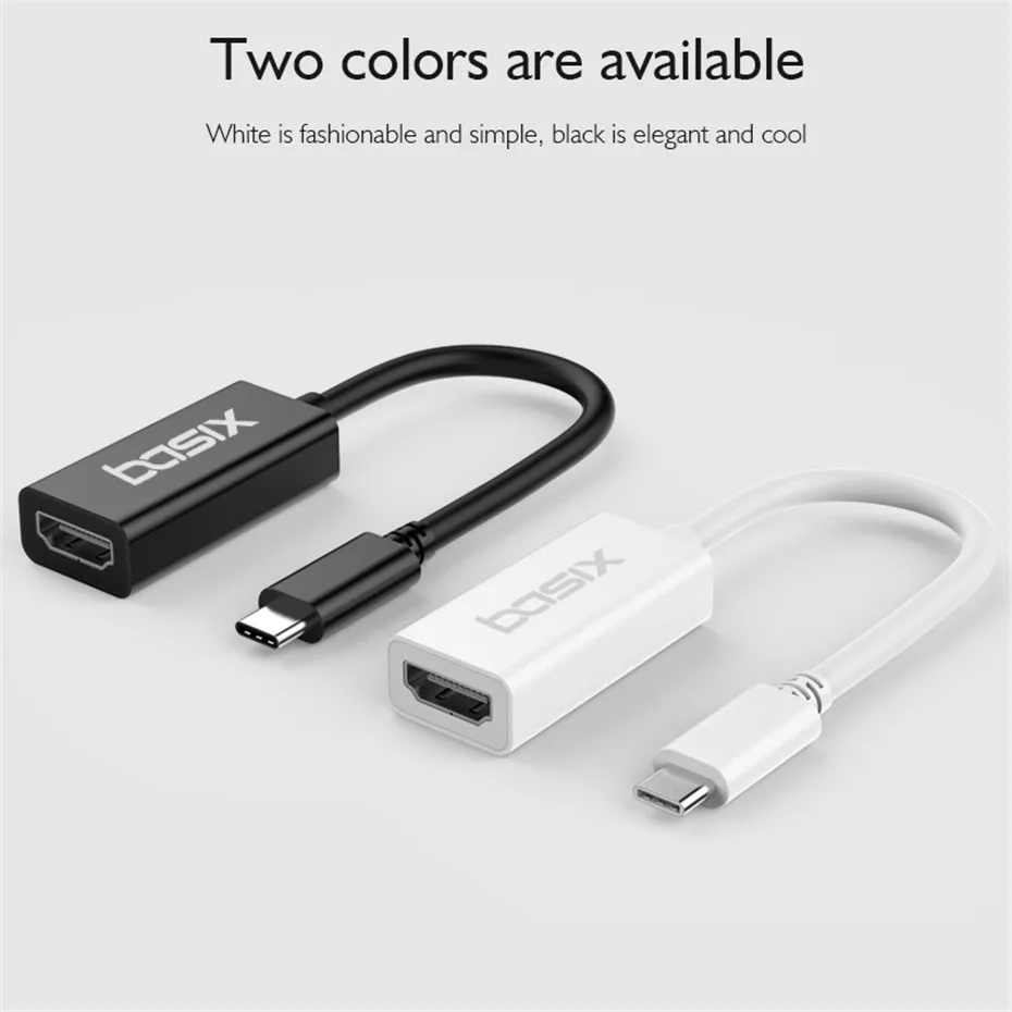 Basix 4 К Тип C 3,1 к HDMI мужчин и женщин USB C кабель адаптер конвертер для MacBook Chrome книга DELL Smasung фононов Новое